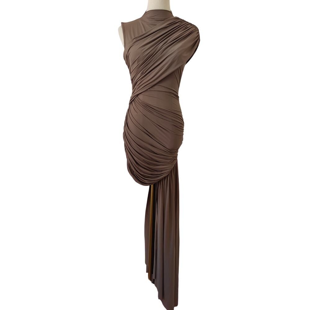 DE LA VALI ravenna mini dress In Taupe - Picture 4 of 9
